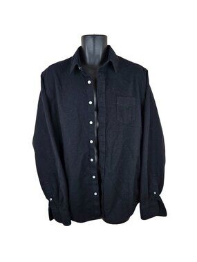 UNTUCKit Mens Black Long Sleeve Button-Up Shirt Size Large Tall 100% Cotton